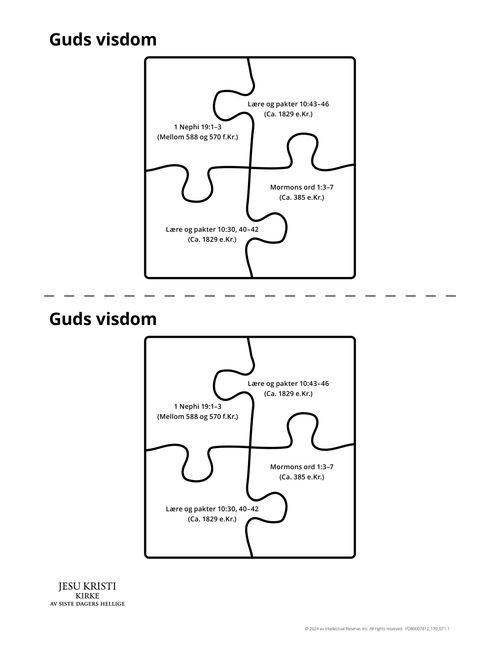 Guds visdom – utdelingsark