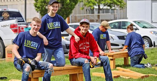 youth building benches