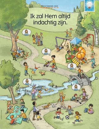 Mensen in een park denken aan Jezus