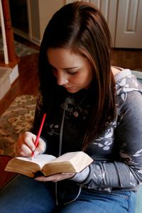 youth marking scriptures