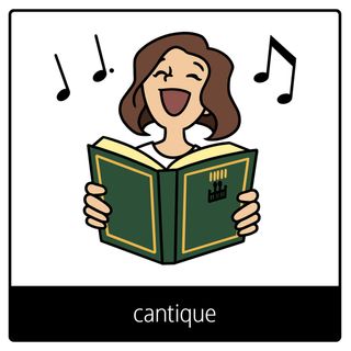 Pictogramme de l’Évangile pour « cantique »