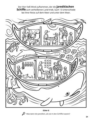 Jaredite Barges coloring page