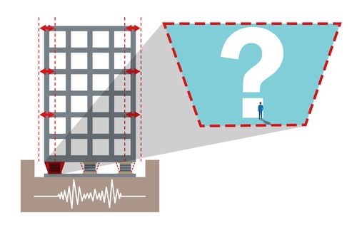 a base isolator and a question mark