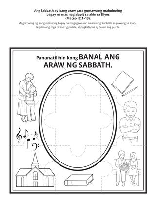 pahina ng aktibidad: Pananatilihin kong banal ang araw ng Sabbath