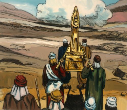 Israelites carrying ark of the covenant