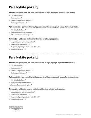 pokalbio palaikymas