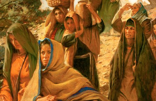 Eine Gruppe Frauen, die Jesus nachfolgt