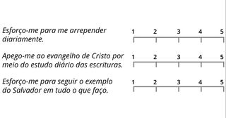 escala de 1 a 5 para cada declaração