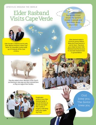 Elder Rasband visiting school children in Cape Verde