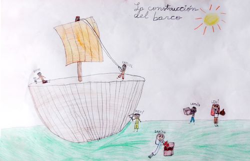 drawing of Nephi’s boat