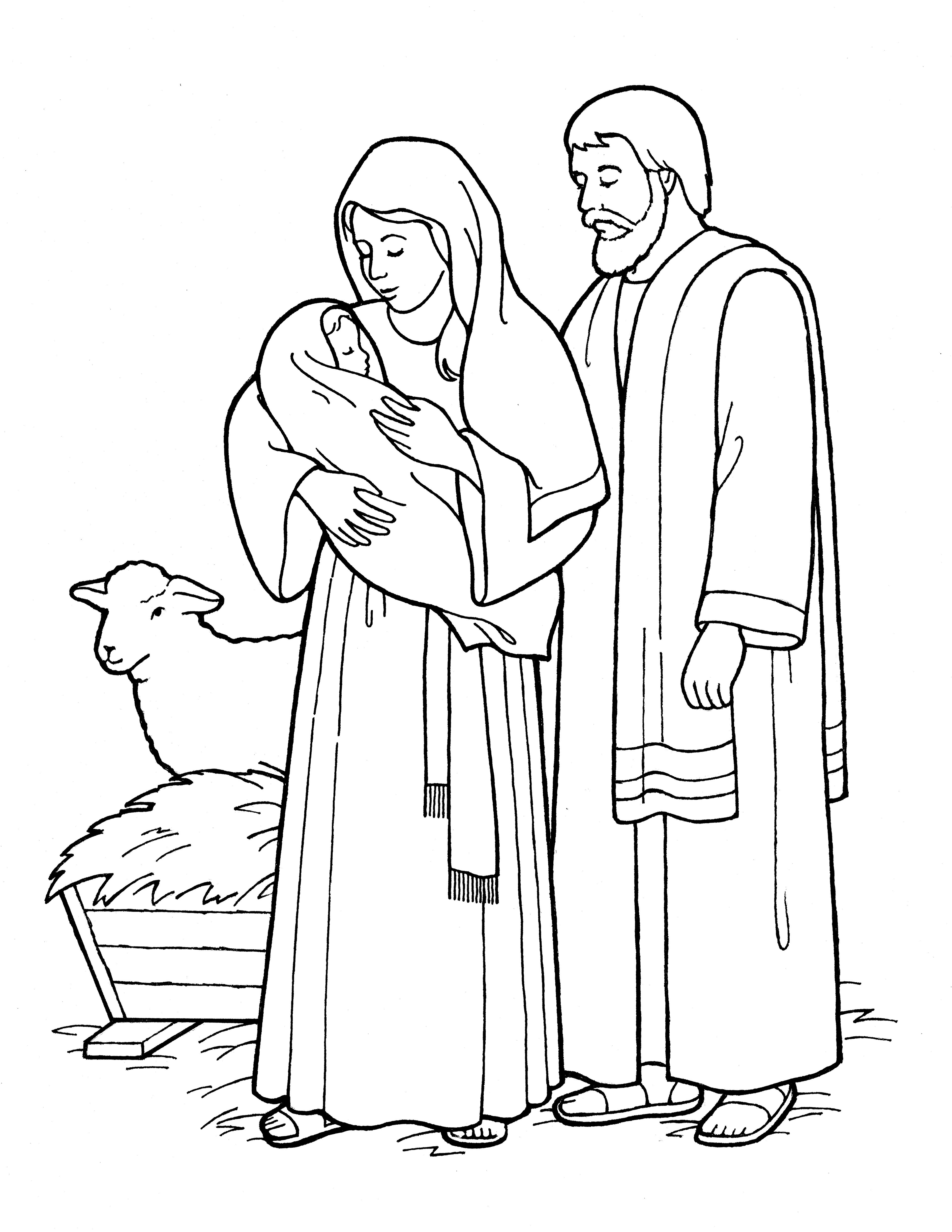 An illustration of the Nativity from the nursery manual Behold Your Little Ones (2008), page 95.