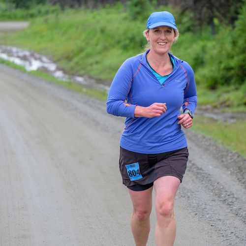 a woman running