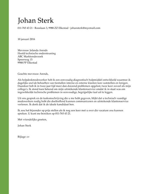 verbeterde sollicitatiebrief