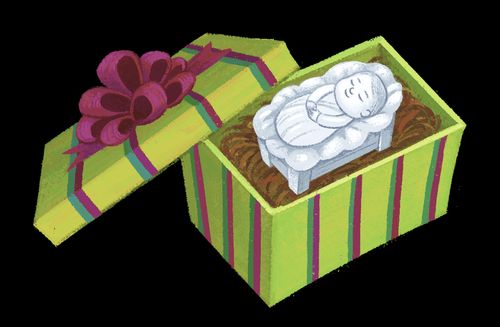 Baby Jesus figurine in gift box