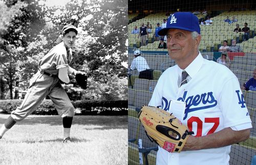 Robert D. Hales as young baseball player; in Dodgers uniform