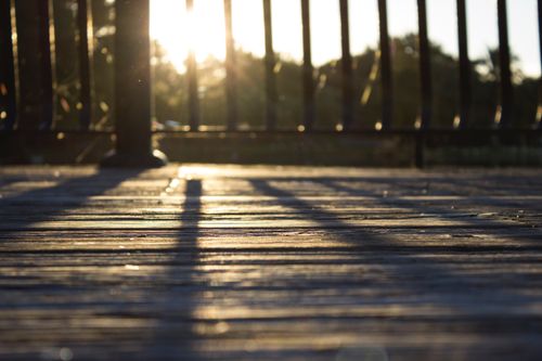 sunlight on a bridge