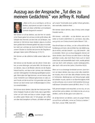 Handzettel, Ansprache von Elder Holland