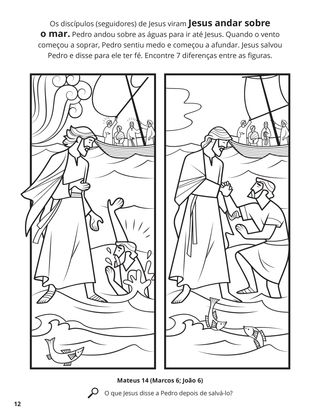 Jesus Walked on Water coloring page