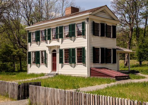 reconstructed home of Isaac and Elizabeth Hale, Harmony, Pennsylvania