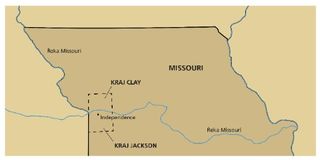 mapa, severní Missouri
