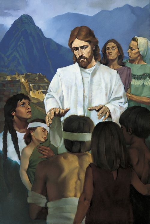 Jesús sana a los nefitas enfermos