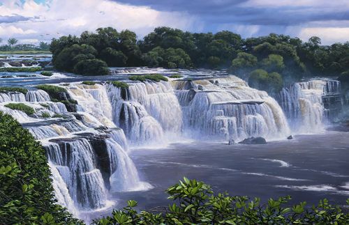 Pintura das Cataratas do Congo