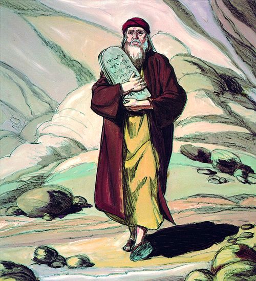 Moses with ten commandments