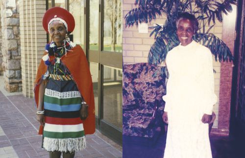 Julia in native Zulu dress and in temple dress