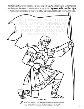 Moroni’s Title of Liberty coloring page