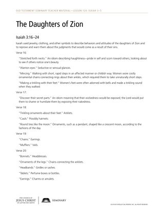 Daughters of Zion handout