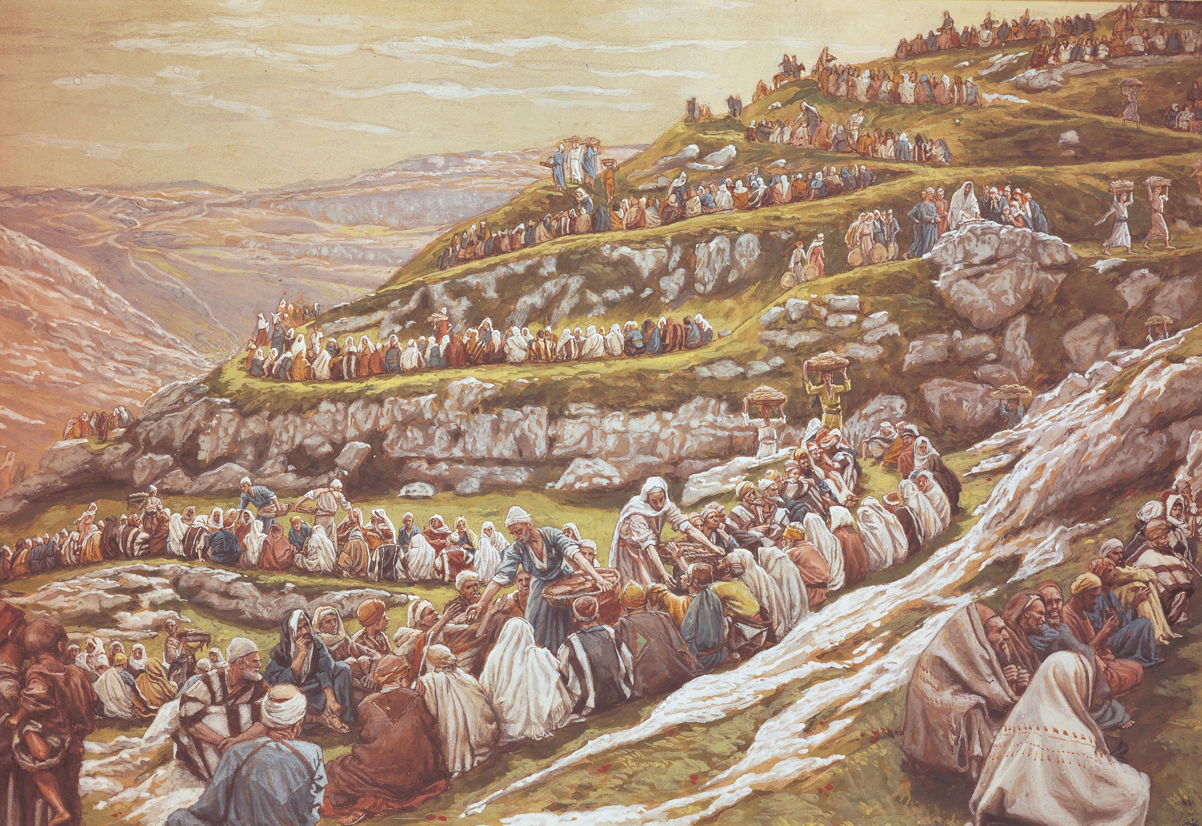 Feeding the Five Thousand (The Miracle of the Loaves and Fishes), by James Tissot (62143); Primary manual 2-47; Primary manual 7-16