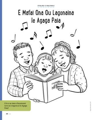 coloring page of children singing