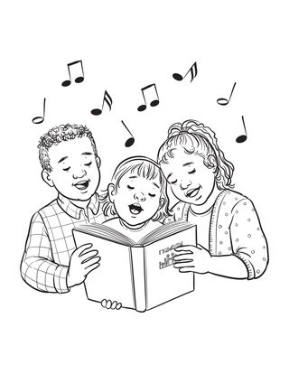 children singing hymns