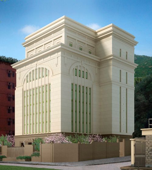 Rendering of the exterior of the Hong Kong China Temple.