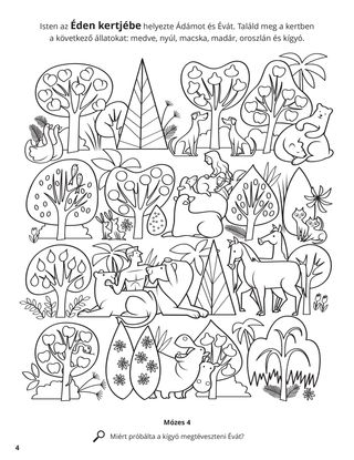 Adam and Eve in the Garden of Eden coloring page