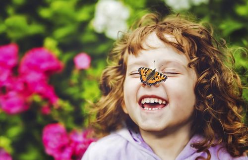 girl with butterfly