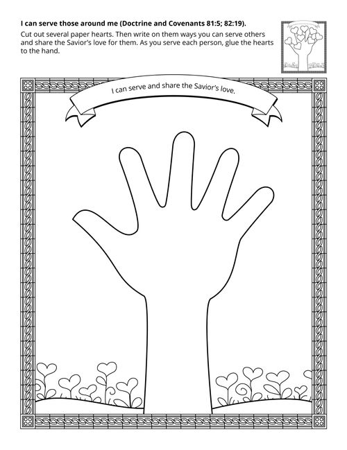 A line art drawing of hand and arm with banner across the top.