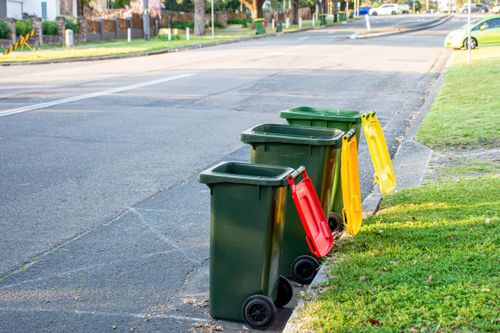 Empty trash cans