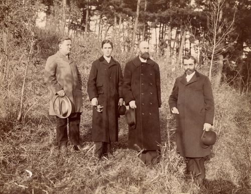Missionaries at the dedication site of Japan