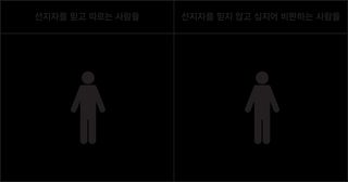 선지자들을 믿고 따르는 사람들의 표제 아래에 있는 사람과 선지자들을 믿지 않고 심지어 비판하는 사람들의 표제 아래에 있는 사람을 보여 주는 그림