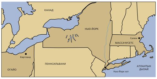 Америкийн Нэгдсэн Улсын зүүн хэсгийн газрын зураг