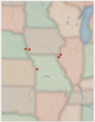 peta, Missouri dan Illinois