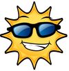 cartoon sun with glasses