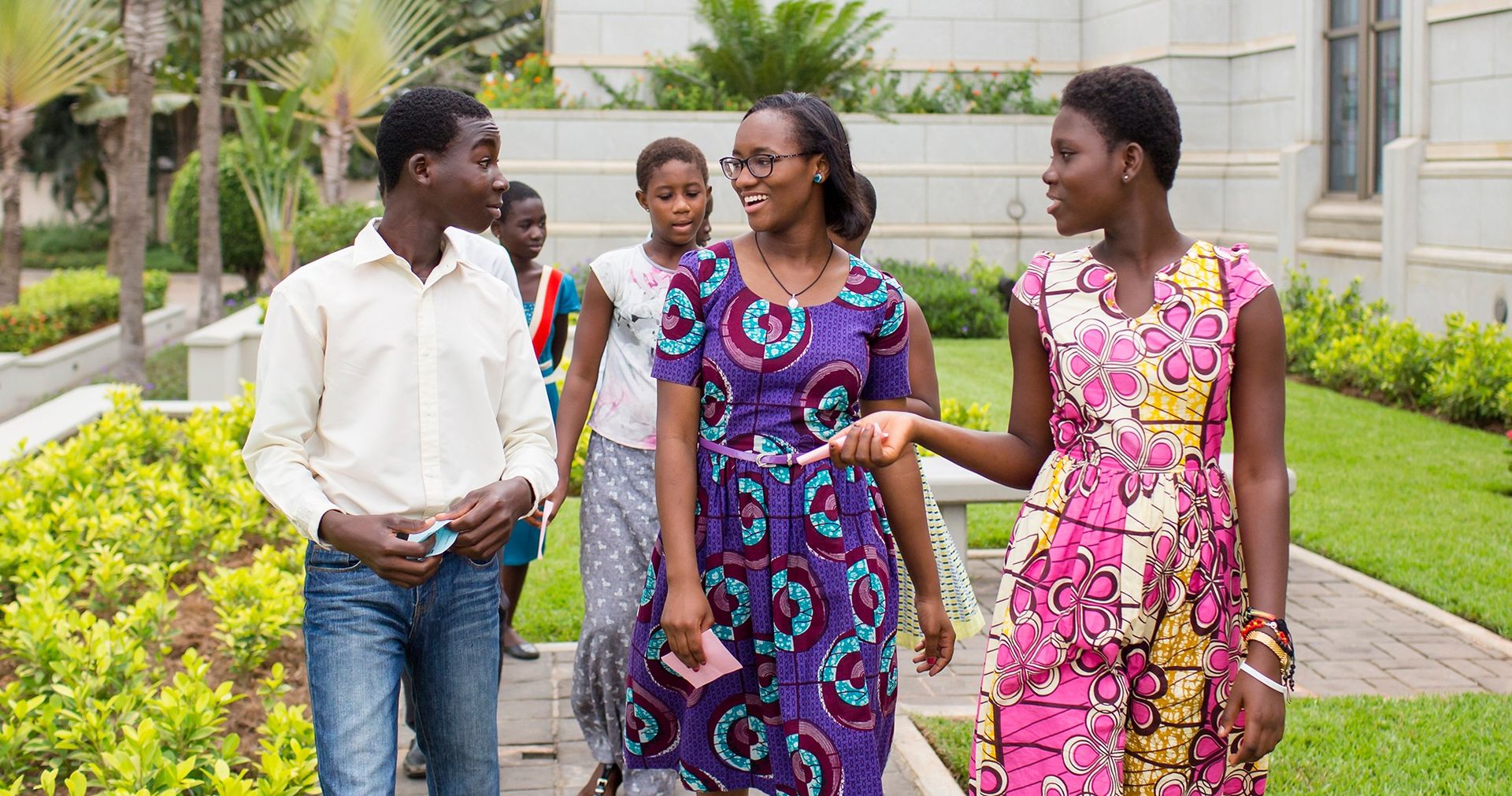 Youth attending the temple. 