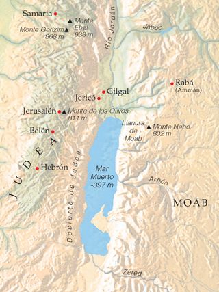 map, region around Dead Sea
