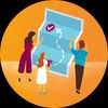 people reading map icon