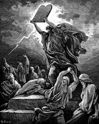 Moses with stone tablets