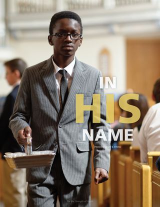 young man passing sacrament