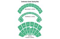 A diagram of the Conference Center seating.