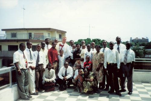 Church members in Benin with Lincoln Dahl